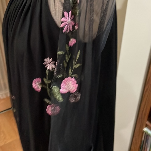 Bongo Black Mesh Embroidered Overlay Dress - Picture 5 of 11